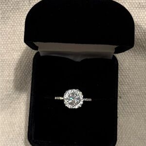 Moissanite 1 ct White Gold Plated Ring